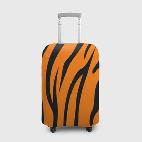 Чехол для чемодана 3D с принтом Текстура тигра/tiger в Курске, 86% полиэфир, 14% спандекс | двустороннее нанесение принта, прорези для ручек и колес | tiger | кошка | оранжевый черный | символ 22 года | текстура | тигр