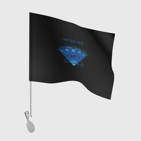 Флаг для автомобиля с принтом Общество треугольника в Курске, 100% полиэстер | Размер: 30*21 см | надпись | название | общество | око | треугольник | экран