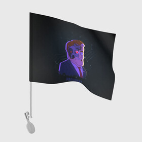 Флаг для автомобиля с принтом Робо Президент в Курске, 100% полиэстер | Размер: 30*21 см | глаз | зло | надпись | президент | робот
