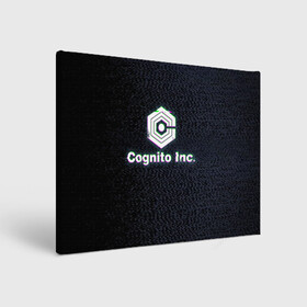 Холст прямоугольный с принтом Экран Cognito Inc в Курске, 100% ПВХ |  | знак | лого | надпись | помехи | экран