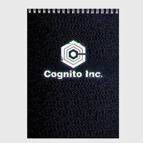 Скетчбук с принтом Экран Cognito Inc в Курске, 100% бумага
 | 48 листов, плотность листов — 100 г/м2, плотность картонной обложки — 250 г/м2. Листы скреплены сверху удобной пружинной спиралью | знак | лого | надпись | помехи | экран