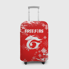 Чехол для чемодана 3D с принтом [Free Fire]   Новогодний в Курске, 86% полиэфир, 14% спандекс | двустороннее нанесение принта, прорези для ручек и колес | free fire | free fire battlegrounds | free fire новогодний | garena | garena free fire | гарена | игра | новогодний | снежинки | фри фаер | шутер