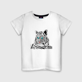 Детская футболка хлопок с принтом Черный Тигр 2022 в Курске, 100% хлопок | круглый вырез горловины, полуприлегающий силуэт, длина до линии бедер | 2022 | год тигра 2022 | новогодние праздники | новый год