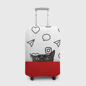 Чехол для чемодана 3D с принтом Котограмм обыкновенный в Курске, 86% полиэфир, 14% спандекс | двустороннее нанесение принта, прорези для ручек и колес | cat | girls | heart | hearts | instagram | red | telegram | top | trend | viber | whatsapp | white | белый | вайбер | ватсап | девушкам | инстаграмм | кот | кошка | красный | сердечки | сердце | телеграмм | топ | тренд