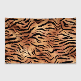 Флаг-баннер с принтом Шкура тигра текстура в Курске, 100% полиэстер | размер 67 х 109 см, плотность ткани — 95 г/м2; по краям флага есть четыре люверса для крепления | 2022 | год тигра | новый год | новый год 2022 | символ года | тигр | тигренок | тигрица | тигры