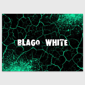 Поздравительная открытка с принтом BLAGO WHITE   Краски в Курске, 100% бумага | плотность бумаги 280 г/м2, матовая, на обратной стороне линовка и место для марки
 | blago | blago white | music | rap | white | благо | вайт | краска | краски | музыка | рэп | рэпер | рэперы | рэпперы | хип | хип хоп | хоп