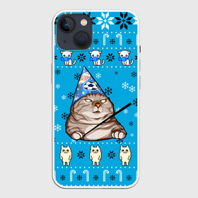 Чехол для iPhone 13 с принтом НОВОГОДНИЙ ВЖУХ КОТ в Курске,  |  | 2021 | 2022 | christmas | merry | merry christmas | new year | snow | sweater | ugly christmas | winter | вжух | зима | кот | котик | котики | коты | котэ | мем | мемы | новогодний | новогодняя | новый год | рождественский | рождественский 