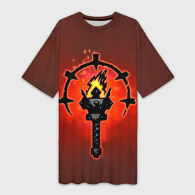 Платье-футболка 3D с принтом Darkest Dungeon Факел в Курске,  |  | darkest dungeon | fire | flame | torch | огонь | пламя | темнейшее подземелье | темное подземелье