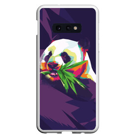 Чехол для Samsung S10E с принтом Панда  с бамбуком в Курске, Силикон | Область печати: задняя сторона чехла, без боковых панелей | живопись | животное | медведь | панда | японский мишка