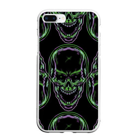 Чехол для iPhone 7Plus/8 Plus матовый с принтом Skulls vanguard pattern 2077 в Курске, Силикон | Область печати: задняя сторона чехла, без боковых панелей | fashion | hype | neon | pattern | skull | vanguard | авангард | неон | узор | хайп | череп