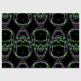 Поздравительная открытка с принтом Skulls vanguard pattern 2077 в Курске, 100% бумага | плотность бумаги 280 г/м2, матовая, на обратной стороне линовка и место для марки
 | fashion | hype | neon | pattern | skull | vanguard | авангард | неон | узор | хайп | череп