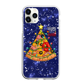 Чехол для iPhone 11 Pro матовый с принтом Новогодняя Елка Пицца в Курске, Силикон |  | christmas | pizza | гирлянда | елка | ель | звезда | новый год | пицца | рождество