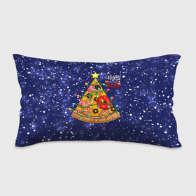 Подушка 3D антистресс с принтом Новогодняя Елка Пицца в Курске, наволочка — 100% полиэстер, наполнитель — вспененный полистирол | состоит из подушки и наволочки на молнии | christmas | pizza | гирлянда | елка | ель | звезда | новый год | пицца | рождество