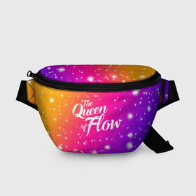 Поясная сумка 3D с принтом QUEEN FLOW   КОРОЛЕВА ПОТОКА   STAR GRADIENT в Курске, 100% полиэстер | плотная ткань, ремень с регулируемой длиной, внутри несколько карманов для мелочей, основное отделение и карман с обратной стороны сумки застегиваются на молнию | netflix | queen flow | королева потока | нетфликс | сериал | супергерой | фильмы