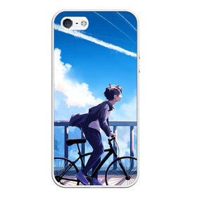 Чехол для iPhone 5/5S матовый с принтом ПАРЕНЬ НА ВЕЛОСИПЕДЕ в Курске, Силикон | Область печати: задняя сторона чехла, без боковых панелей | sport | аниме | в топе | велопрогулка | велосипед | вперед | для друга | к мечте | как у всех | парень | подарок | прокатиться | рекомендации | светлое будущее | спорт