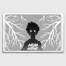 Магнит 45*70 с принтом DEAD INSIDE (Mob psycho) в Курске, Пластик | Размер: 78*52 мм; Размер печати: 70*45 | dead inside | mob psycho | аниме | ветки | персонаж | рисунок