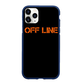 Чехол для iPhone 11 Pro Max матовый с принтом офлайн offline в Курске, Силикон |  | Тематика изображения на принте: offline | минимализм | оранжевая надпись | офлайн | слово | черный фон
