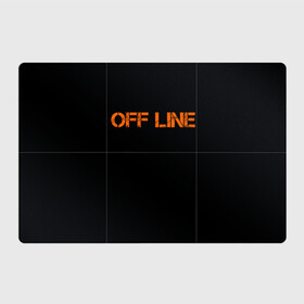 Магнитный плакат 3Х2 с принтом офлайн offline в Курске, Полимерный материал с магнитным слоем | 6 деталей размером 9*9 см | Тематика изображения на принте: offline | минимализм | оранжевая надпись | офлайн | слово | черный фон