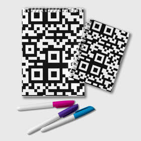 Блокнот с принтом qr code куаркод в Курске, 100% бумага | 48 листов, плотность листов — 60 г/м2, плотность картонной обложки — 250 г/м2. Листы скреплены удобной пружинной спиралью. Цвет линий — светло-серый
 | covid | qr code | антикороновирус | ковид | куаркод | привика