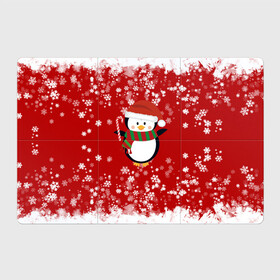 Магнитный плакат 3Х2 с принтом Пингвин в новогодней шапочке в Курске, Полимерный материал с магнитным слоем | 6 деталей размером 9*9 см | 2021 | 2022 | happy new year 2022 | новогодний пингвин | новый год | новый год 2022 | пингвин | праздник | снежинки | снежный пингвин