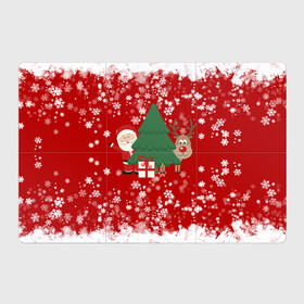 Магнитный плакат 3Х2 с принтом Новогоднее настроение Santa в Курске, Полимерный материал с магнитным слоем | 6 деталей размером 9*9 см | 2021 | 2022 | happy new year 2022 | дед мороз | дед мороз и олень | елка | новый год | новый год 2022 | олень | праздник | санта