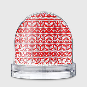 Игрушка Снежный шар с принтом Узор связанный крючком в Курске, Пластик | Изображение внутри шара печатается на глянцевой фотобумаге с двух сторон | белый узор | вязанный | геометрия | красный узор | кружево | крючком | узор | шерсть