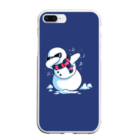 Чехол для iPhone 7Plus/8 Plus матовый с принтом Dab Snowman in a scarf в Курске, Силикон | Область печати: задняя сторона чехла, без боковых панелей | 2022 | 22 | christmas | dab | dub | new | notes | scarf | snow | snowman | snowy | woman | year | баба | год | даб | новый | ноты | очки | рождество | снег | снеговик | снежная | шарф