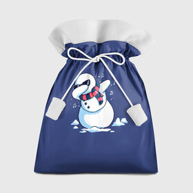 Подарочный 3D мешок с принтом Dab Snowman in a scarf в Курске, 100% полиэстер | Размер: 29*39 см | 2022 | 22 | christmas | dab | dub | new | notes | scarf | snow | snowman | snowy | woman | year | баба | год | даб | новый | ноты | очки | рождество | снег | снеговик | снежная | шарф