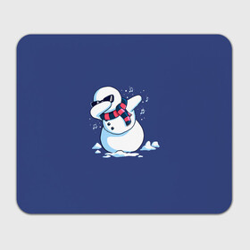 Прямоугольный коврик для мышки с принтом Dab Snowman in a scarf в Курске, натуральный каучук | размер 230 х 185 мм; запечатка лицевой стороны | Тематика изображения на принте: 2022 | 22 | christmas | dab | dub | new | notes | scarf | snow | snowman | snowy | woman | year | баба | год | даб | новый | ноты | очки | рождество | снег | снеговик | снежная | шарф