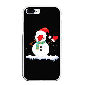 Чехол для iPhone 7Plus/8 Plus матовый с принтом Cartoon Dab Snowman в Курске, Силикон | Область печати: задняя сторона чехла, без боковых панелей | Тематика изображения на принте: 2022 | 22 | cartoon | christmas | dab | dub | mult | new | notes | scarf | snow | snowman | snowy | woman | year | баба | год | даб | мультяшный | новый | очки | рождество | снег | снеговик | снежная | шарф