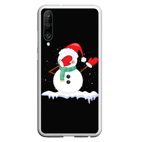 Чехол для Honor P30 с принтом Cartoon Dab Snowman в Курске, Силикон | Область печати: задняя сторона чехла, без боковых панелей | Тематика изображения на принте: 2022 | 22 | cartoon | christmas | dab | dub | mult | new | notes | scarf | snow | snowman | snowy | woman | year | баба | год | даб | мультяшный | новый | очки | рождество | снег | снеговик | снежная | шарф