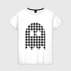 Женская футболка хлопок с принтом Призрак из призраков в Курске, 100% хлопок | прямой крой, круглый вырез горловины, длина до линии бедер, слегка спущенное плечо | мило | милота | не страшно | привидение | призрак | хеллоуин | хэллоуин