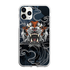 Чехол для iPhone 11 Pro матовый с принтом Рычащий Тигр в японском стиле в Курске, Силикон |  | волны | символ года | тигр | хищник | япония