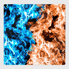 Магнитный плакат 3Х3 с принтом Огненное пламя в Курске, Полимерный материал с магнитным слоем | 9 деталей размером 9*9 см | blue fire | blue flame | fire | fire and ice | fire and water | flame | neon | в огне | горящий | инь ян | инь янь | искры | неон | неоновый огонь | огненный | огонь | огонь и вода | огонь и лед | пламя | пожар | противостояние
