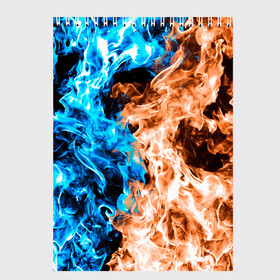 Скетчбук с принтом Огненное пламя в Курске, 100% бумага
 | 48 листов, плотность листов — 100 г/м2, плотность картонной обложки — 250 г/м2. Листы скреплены сверху удобной пружинной спиралью | blue fire | blue flame | fire | fire and ice | fire and water | flame | neon | в огне | горящий | инь ян | инь янь | искры | неон | неоновый огонь | огненный | огонь | огонь и вода | огонь и лед | пламя | пожар | противостояние