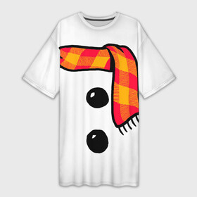 Платье-футболка 3D с принтом Snowman Outfit в Курске,  |  | attributes | buttons | christmas | new | scarf | snow | snowman | snowy | woman | year | атрибутика | баба | год | новый | пуговица | пуговицы | рождество | снег | снеговик | снежная | шарф