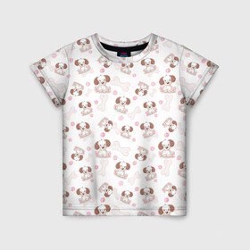 Детская футболка 3D с принтом Милые собачки разных пород в Курске, 100% гипоаллергенный полиэфир | прямой крой, круглый вырез горловины, длина до линии бедер, чуть спущенное плечо, ткань немного тянется | пес | песик | порода | собака | собачка