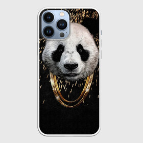 Чехол для iPhone 13 Pro Max с принтом Панда в золоте в Курске,  |  | животное | золото | метал | панда | плюшевый | цепь
