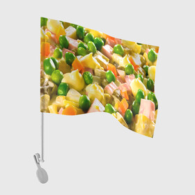 Флаг для автомобиля с принтом Весь в оливье в Курске, 100% полиэстер | Размер: 30*21 см | salat | новый год | оливье | салат