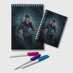 Блокнот с принтом Dishonored art в Курске, 100% бумага | 48 листов, плотность листов — 60 г/м2, плотность картонной обложки — 250 г/м2. Листы скреплены удобной пружинной спиралью. Цвет линий — светло-серый
 | dishonored | disonord | game | games | дисонорд | игра | игры