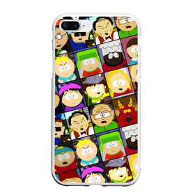 Чехол для iPhone 7Plus/8 Plus матовый с принтом SOUTH PARK   ЮЖНЫЙ ПАРК   УЗОР   PATTERN в Курске, Силикон | Область печати: задняя сторона чехла, без боковых панелей | eric cartman | park | pattern | south | south park | кайл | картман | картмен | кени | кеннет | кенни | они убили кени | парк | саус парк | сволочи | стэнли | узор | эрик | южный | южный парк