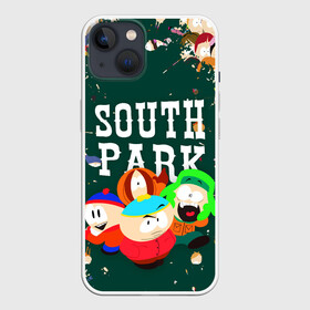 Чехол для iPhone 13 с принтом SOUTH PARK   ЮЖНЫЙ ПАРК   АРТ в Курске,  |  | eric cartman | park | pattern | south | south park | арт | зима | кайл | картман | картмен | кени | кеннет | кенни | они убили кени | парк | саус парк | сволочи | стэнли | узор | эрик | южный | южный парк