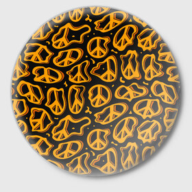 Значок с принтом Пацифик. Знак мира в Курске,  металл | круглая форма, металлическая застежка в виде булавки | Тематика изображения на принте: pacific | peace | жест | знак | мир | мирный | пацифик | пис