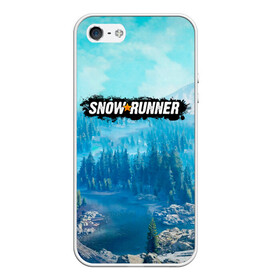 Чехол для iPhone 5/5S матовый с принтом SnowRunner СноуРаннер логотип в Курске, Силикон | Область печати: задняя сторона чехла, без боковых панелей | race | snowrunner | гонки | гонки по бездорожью | гоночные игры | зимние гонки | снежные гонки | снежный бегун | сноу раннер | сноураннер