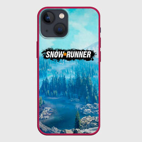 Чехол для iPhone 13 mini с принтом SnowRunner СноуРаннер логотип в Курске,  |  | race | snowrunner | гонки | гонки по бездорожью | гоночные игры | зимние гонки | снежные гонки | снежный бегун | сноу раннер | сноураннер