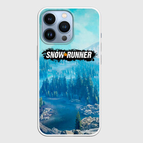 Чехол для iPhone 13 Pro с принтом SnowRunner СноуРаннер логотип в Курске,  |  | race | snowrunner | гонки | гонки по бездорожью | гоночные игры | зимние гонки | снежные гонки | снежный бегун | сноу раннер | сноураннер