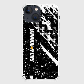 Чехол для iPhone 13 mini с принтом SnowRunner Logo в Курске,  |  | race | snowrunner | гонки | гонки по бездорожью | гоночные игры | зимние гонки | снежные гонки | снежный бегун | сноу раннер | сноураннер