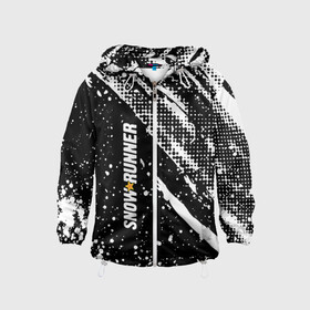 Детская ветровка 3D с принтом SnowRunner Logo в Курске, 100% полиэстер | подол и капюшон оформлены резинкой с фиксаторами, по бокам два кармана без застежек, один потайной карман на груди | race | snowrunner | гонки | гонки по бездорожью | гоночные игры | зимние гонки | снежные гонки | снежный бегун | сноу раннер | сноураннер