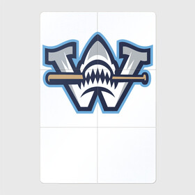 Магнитный плакат 2Х3 с принтом Wilmington Sharks в Курске, Полимерный материал с магнитным слоем | 6 деталей размером 9*9 см | baseball | bat | fangs | shark | team | usa | wilmington | акула | бейсбол | бита | вильмингтон | клыки | сша