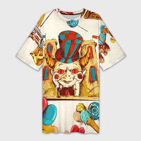 Платье-футболка 3D с принтом Странный Цирк в Курске,  |  | клоуны | необычный | странный | цирк | шапито
